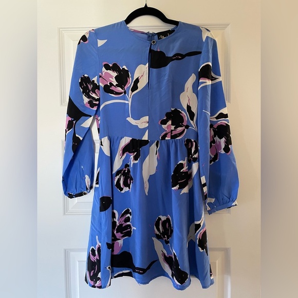 Yumi Kim Dresses & Skirts - Yumi Kim Floral Silk Dress, blue/black/purple/white, petite XS